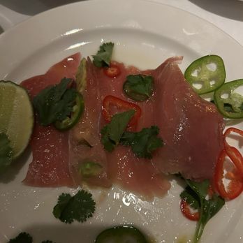 The Snail - Tuna carpaccio (half eaten) - American Near Me - Brooklyn, New York The Snail - Tuna carpaccio (half eaten) - American Near Me - Brooklyn, New York