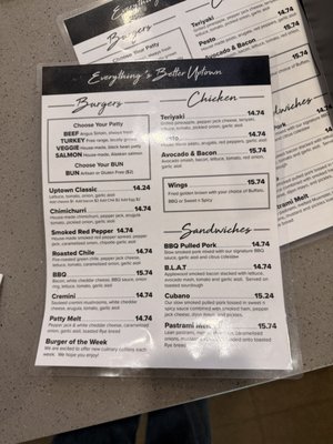 Menu photo 1 Uptown Burger Fullerton, CA