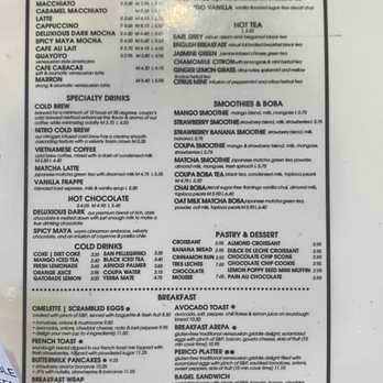 Coupa Cafe - Y2E2 - Menu page 2 - Coffee & Tea Near Me - Stanford, California