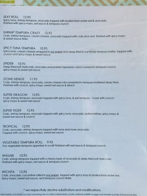 Menu photo 4 Wasabi East Wichita, KS