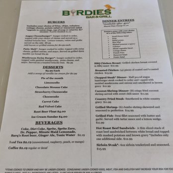 Birdies Bar & Grill - Menu 2 - American Near Me - Mesa, Arizona Birdies Bar & Grill - Menu 2 - American Near Me - Mesa, Arizona