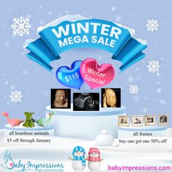Baby Impressions 3D/4D Ultrasound Center - Book your Winter Special now! Only $115!
Other Packages range $60 - $175
Book online www.babyimpressions4d.com