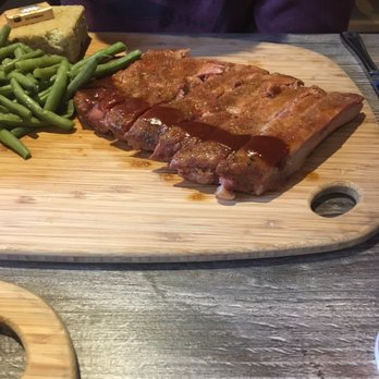 Beach Pit BBQ - 1/2 rack of ribs and green beans with corn bread - Barbeque Near Me - Costa Mesa, California Beach Pit BBQ - 1/2 rack of ribs and green beans with corn bread - Barbeque Near Me - Costa Mesa, California