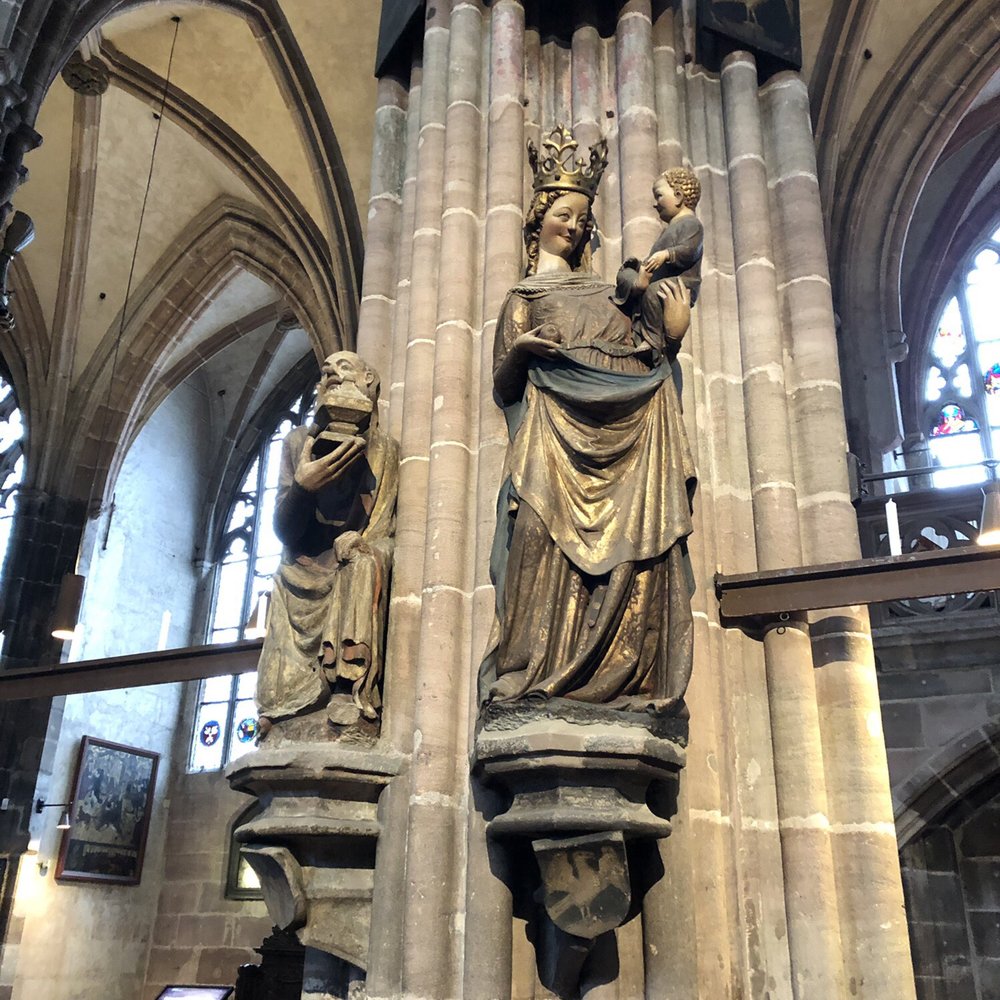St. Lorenz Kirche - Oldest statue in Nuremberg-Madonna & child - Churches Near Me - Nuremberg, BY
