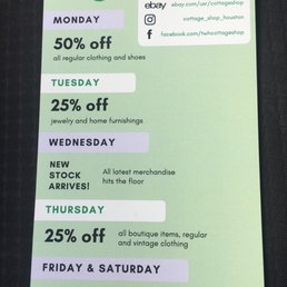 Their daily specials. I came in on a Wednesday and got first dibs on stock, but these sales are nothing to sneeze at! Their daily specials. I came in on a Wednesday and got first dibs on stock, but these sales are nothing to sneeze at!