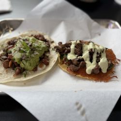El Taco Bar - Sonora Taco (left) Poblano Taco (right)