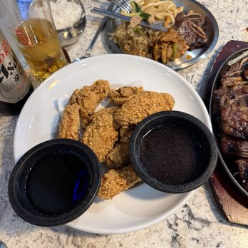 Blazin K-BBQ - Fried Chicken with Dipping Sauce - Wing...very crispy with Hot Honey Butter & Garlic Soy Sauce - Korean Near Me - Monroe, Washington Blazin K-BBQ - Fried Chicken with Dipping Sauce - Wing...very crispy with Hot Honey Butter & Garlic Soy Sauce - Korean Near Me - Monroe, Washington