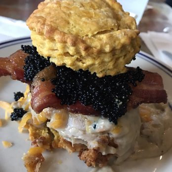 Handsome Biscuit - hella with black caviar. Caviar cost additional $2. So yummy! - Breakfast & Brunch Near Me - Norfolk, Virginia