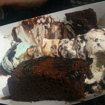 Temptations Chocolate Factory - Drooled over the picture. Their ice cream  is yummy but the brownie is more like a cake. - Desserts Near Me - Alhambra, California