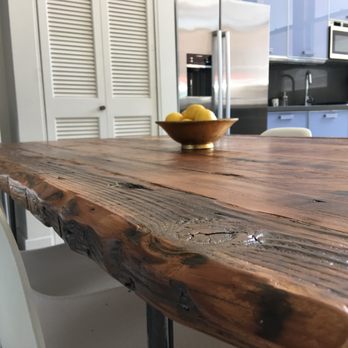 Reclaimed Douglas Fir Island Countertop Sealed With Osmo Polyx Oil