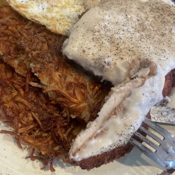 Mandy's Breakfast House - Chicken fried chicken with well done hash browns!! Chicken was juicy! - Breakfast & Brunch Near Me - Sonora, California Mandy's Breakfast House - Chicken fried chicken with well done hash browns!! Chicken was juicy! - Breakfast & Brunch Near Me - Sonora, California