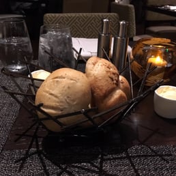 Free dinner rolls (one had olives) with butter... Free dinner rolls (one had olives) with butter...