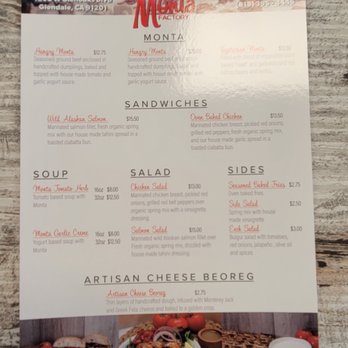 Monta Factory - Menu 07/2022 - Armenian Near Me - Glendale, California Monta Factory - Menu 07/2022 - Armenian Near Me - Glendale, California