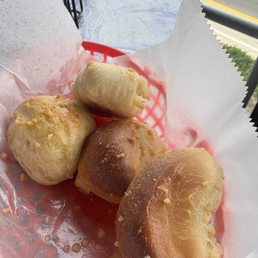 Garlic knots... not really edible and so greasy
