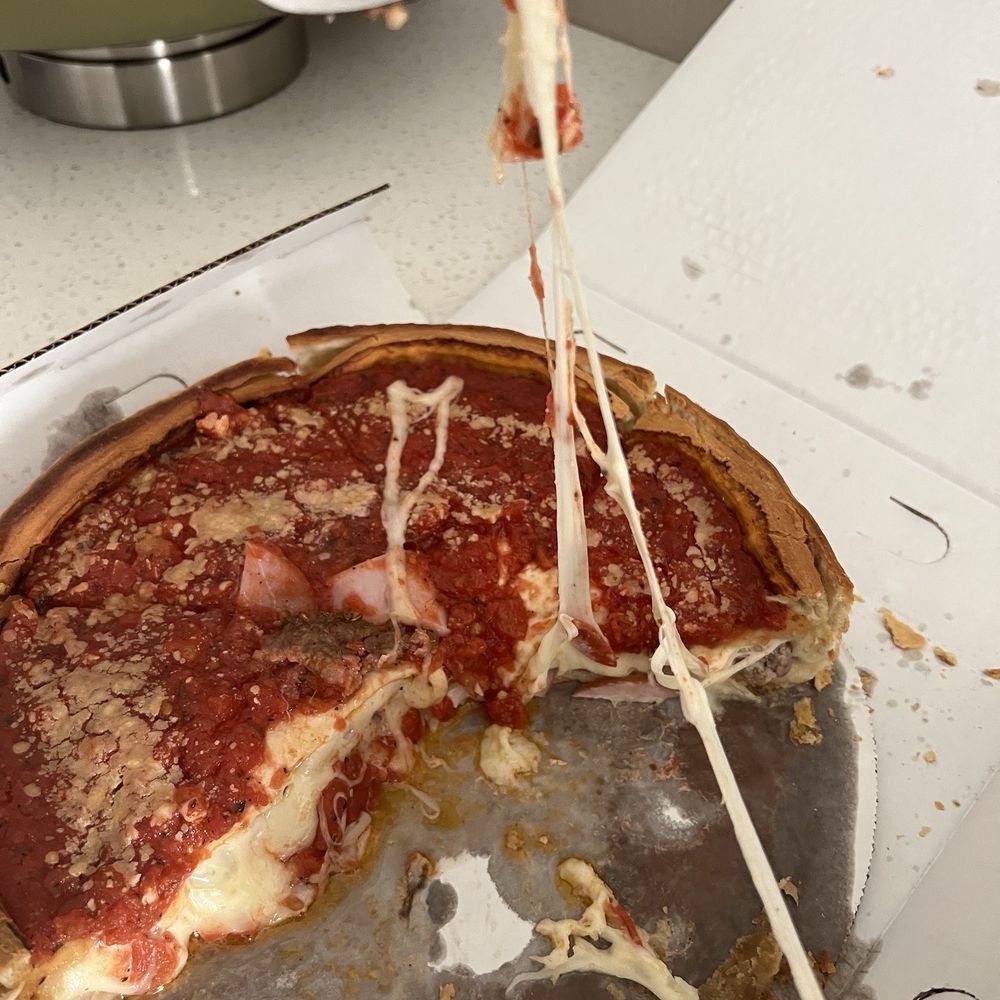 Giordano's - This awesome cheese pull pepperoni sausage, Canadian bacon - Pizza Near Me - St. Charles, Illinois