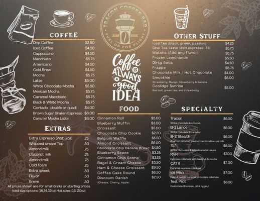 Menu photo 4 Tracon Coffee Bar Coolidge, AZ Menu photo 4 Tracon Coffee Bar Coolidge, AZ