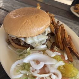 Mushroom burger   with delicious fries