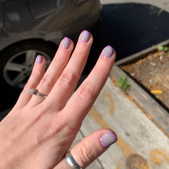 Element Beauty Lounge - Gel manicure changed colors after one day (initially solid purple). - Nail Salons Near Me - Brooklyn, New York