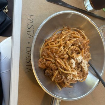 Pasta e Basta - Pasta bolagnesse with spaghetti it comes with different type of pasta but I changed it to spaghetti - Italian Near Me - Miami, Florida Pasta e Basta - Pasta bolagnesse with spaghetti it comes with different type of pasta but I changed it to spaghetti - Italian Near Me - Miami, Florida