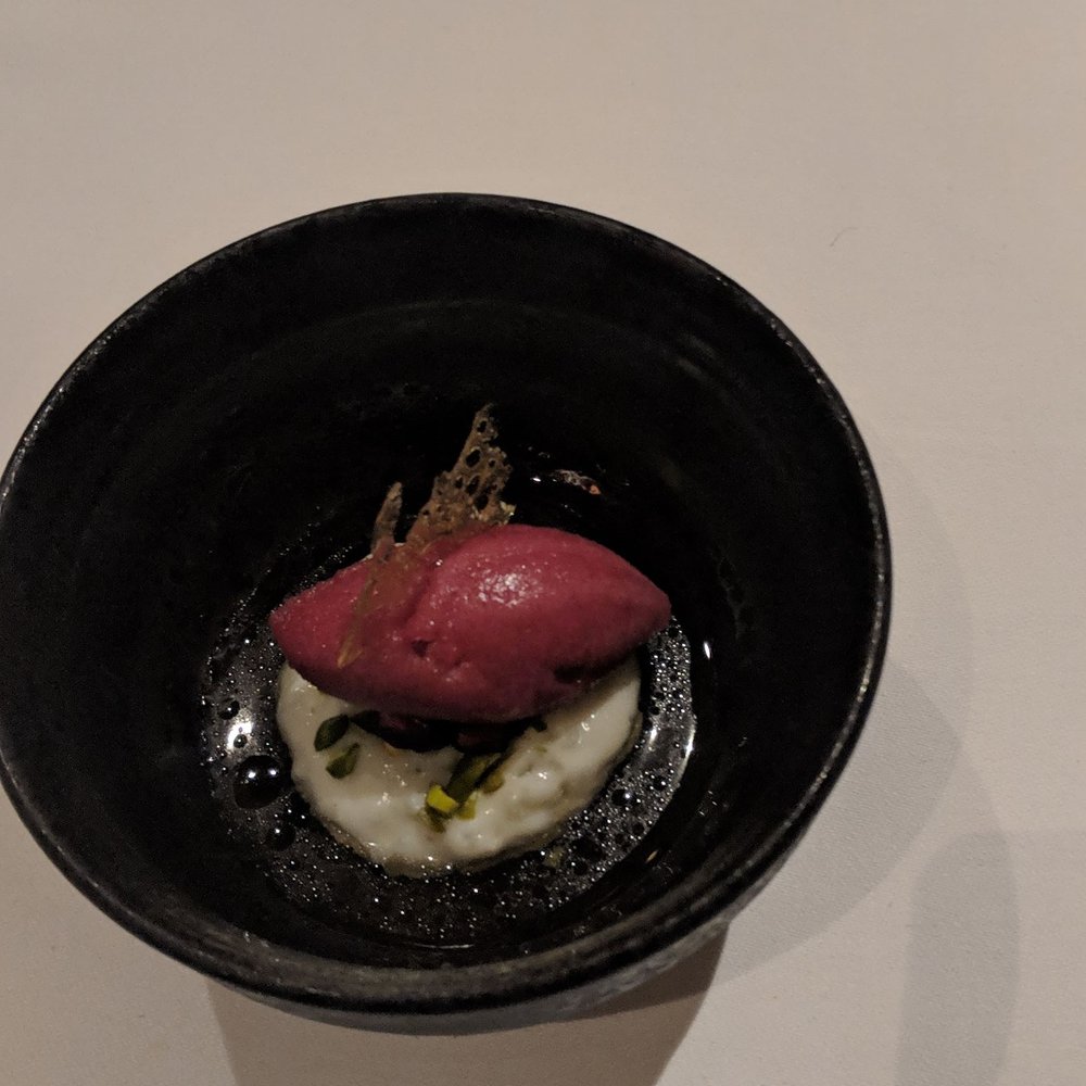 Campton Bar and Bistro - Pomogranite sorbet + kheer - New American Near Me - San Francisco, California