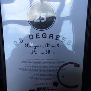 25 Degrees - menu - Burgers Near Me - Los Angeles, California