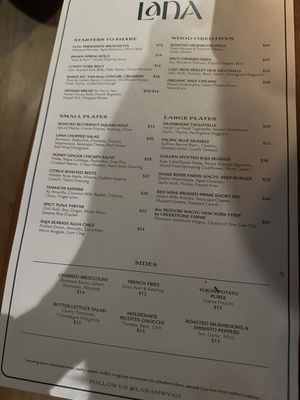 Menu photo 7 Lana Solana Beach, CA