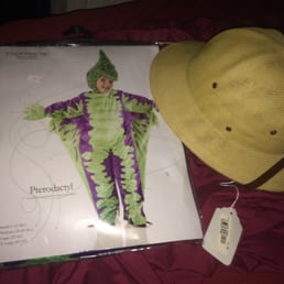 Dinosaur costume for my son and explorer hat for me