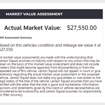 Lemon Squad - Lemon Squad Appraisal summary sheet. - Car Inspectors Near Me Lemon Squad - Lemon Squad Appraisal summary sheet. - Car Inspectors Near Me
