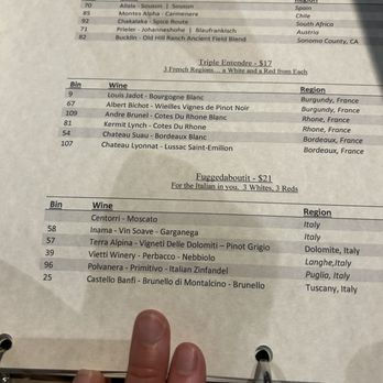 Bar à Vin - Menu/variety flights - Wine Bars Near Me - Salt Lake City, Utah