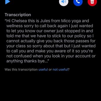 Meko Yoga and Wellness - Voicemail transcript - Yoga Near Me - Beaver Falls, Pennsylvania