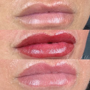 Joielene Artistry - Before, after and healed Lip Blush Tattoo - Makeup Artists Near Me - Calgary, Alberta