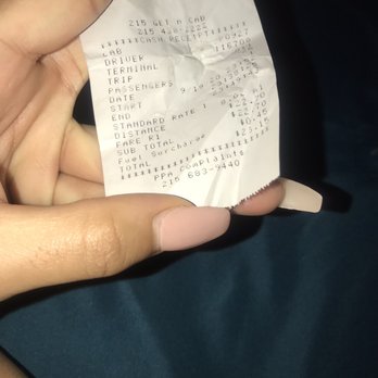 215 Get A Cab - My proof of charge !!!! I'm glad for once I didn't clean out my old wallet - Taxis Near Me