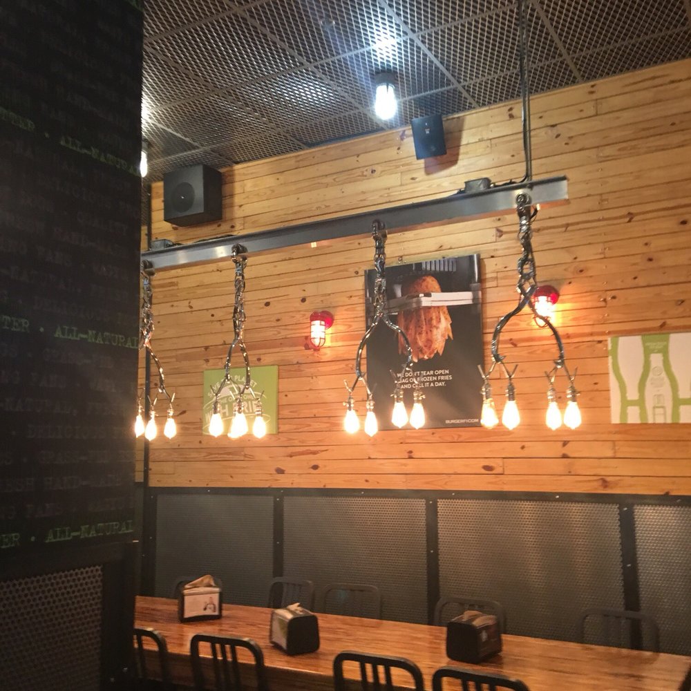 BurgerFi - Love this lighting and Table - Burgers Near Me - Silver Spring, Maryland BurgerFi - Love this lighting and Table - Burgers Near Me - Silver Spring, Maryland