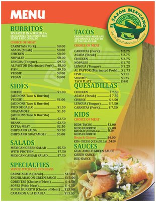 Menu photo 3 El Sazón Mexicano PDX Portland, OR Menu photo 3 El Sazón Mexicano PDX Portland, OR