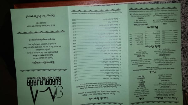 Menu photo 1 El Guadalajara Shelton, WA