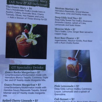 Guaco Taco - Bar Menu - Mexican Near Me - Leander, Texas Guaco Taco - Bar Menu - Mexican Near Me - Leander, Texas