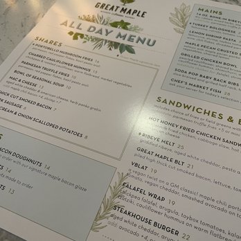 Great Maple - Menu - New American Near Me - Newport Beach, California
