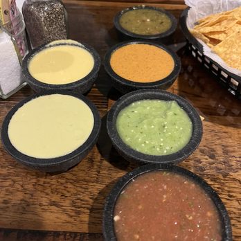 Eldorado Cafe - Eldorado Salsa Sampler. Six salsas, most of them terrific. - Mexican Near Me - Austin, Texas Eldorado Cafe - Eldorado Salsa Sampler. Six salsas, most of them terrific. - Mexican Near Me - Austin, Texas
