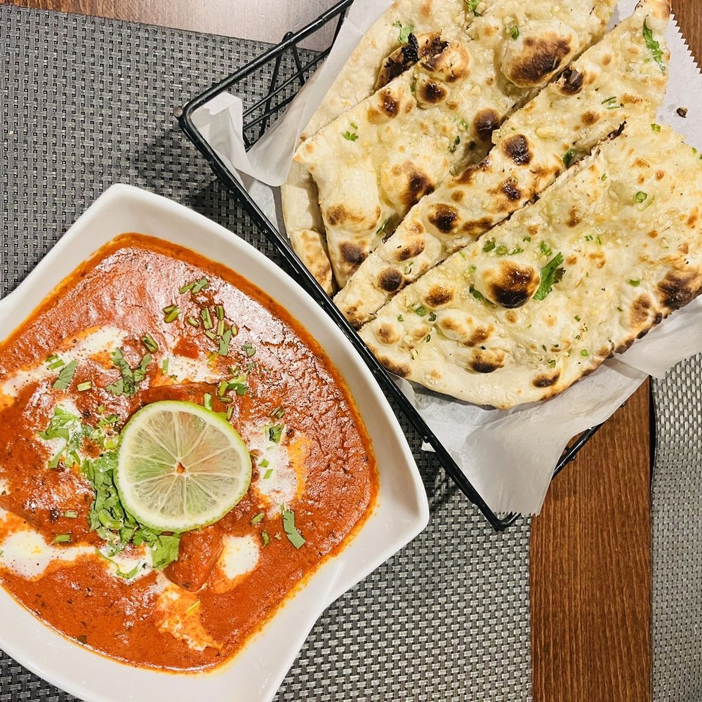 Butter Chicken with Garlic Naan Butter Chicken with Garlic Naan