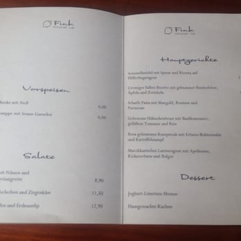Fink - Speisekarte - Modern European Near Me - Cologne, NW