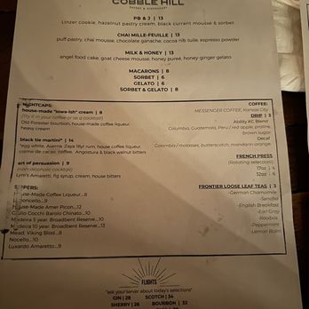 Cobble Hill Restaurant - Menu - New American Near Me - Cedar Rapids, Iowa