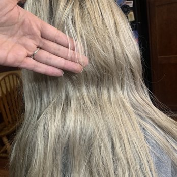 Diamond Locs - Random chuck of short hair melted off - Hair Salons Near Me - Sioux Falls, South Dakota