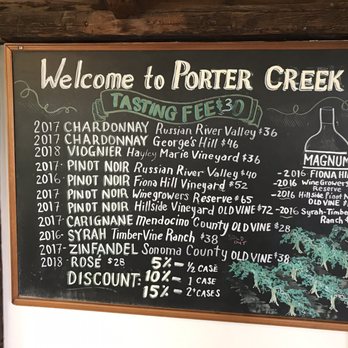 Porter Creek Vineyards - Wine lineup - Wineries Near Me - Healdsburg, California Porter Creek Vineyards - Wine lineup - Wineries Near Me - Healdsburg, California
