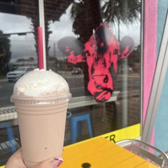 The Cowhead - Chocolate and strawberry Milkshake with whipped cream. - Burgers Near Me - Fort Walton Beach, Florida The Cowhead - Chocolate and strawberry Milkshake with whipped cream. - Burgers Near Me - Fort Walton Beach, Florida