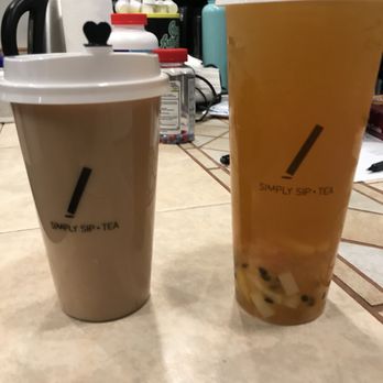 Simply Sip Tea - Earl Grey Milk Tea (left) and Supreme Fruit Tea (right) - Bubble Tea Near Me - Baltimore, Maryland Simply Sip Tea - Earl Grey Milk Tea (left) and Supreme Fruit Tea (right) - Bubble Tea Near Me - Baltimore, Maryland