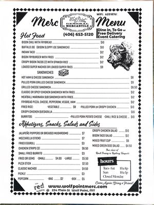 Menu photo 1 Wolf Point General Mercantile Wolf Point, MT