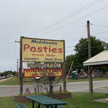Muldoon's Pasties - Sign outside - Desserts Near Me - Munising, Michigan Muldoon's Pasties - Sign outside - Desserts Near Me - Munising, Michigan