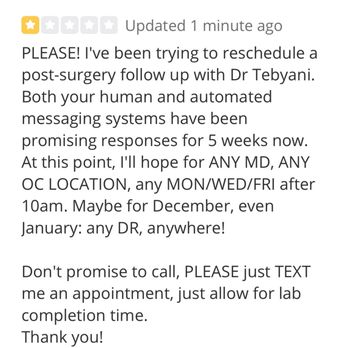 Orange County Urology Associates - Great doctors working hard. But: Consistent NO STARS review EACH YEAR for appalling office administration. - Urologists Near Me - Irvine, California