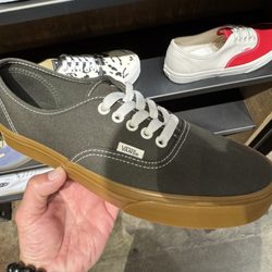 Classic Vans Olive & Gum Bottom Sneakers.