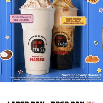 Kung Fu Tea - 2026 Labor Day BOGO promo. - Bubble Tea Near Me - Schaumburg, Illinois Kung Fu Tea - 2026 Labor Day BOGO promo. - Bubble Tea Near Me - Schaumburg, Illinois